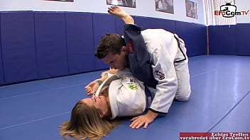 Student with natural tits seduce her judo teacher